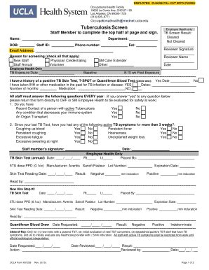 Fillable Online Ohs Uclahealth EMPLOYEE PLEASE FILL OUT BOTH PAGES Fax