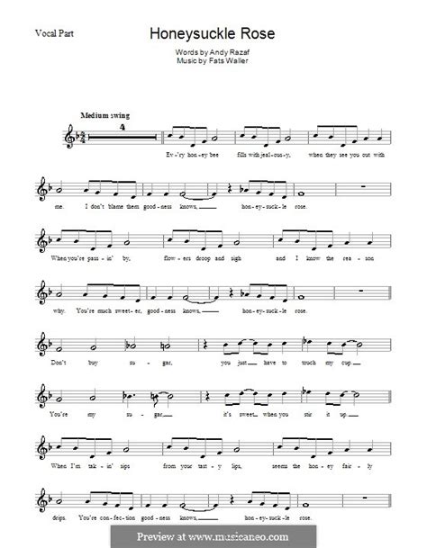 Honeysuckle Rose by Fats Waller - sheet music on MusicaNeo