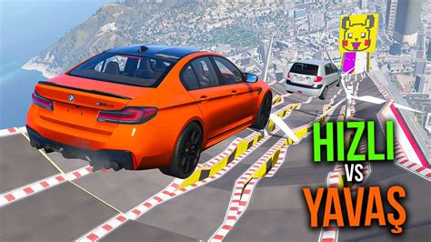 Hızlı vs Yavaş Arabalar Kasisli İniş Parkurunda GTA 5 YouTube