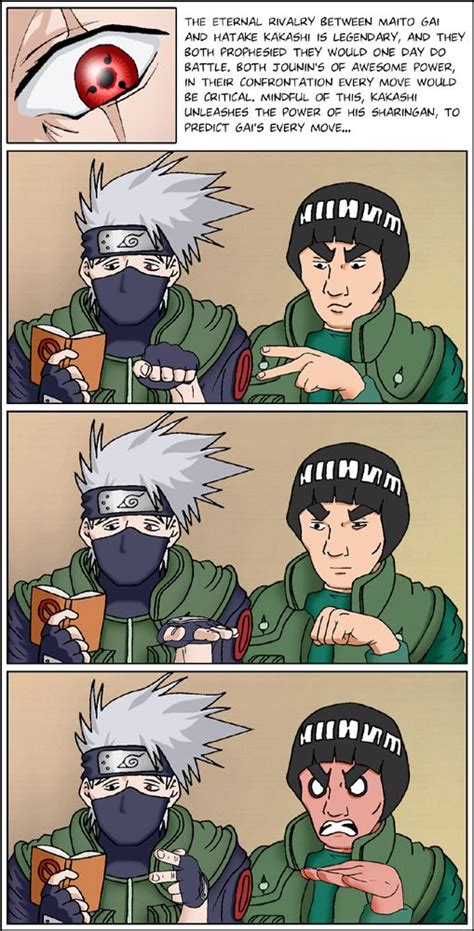 Kakashi Vs Gai Naruto Kakashi Funny Kakashi Kakashi Funny