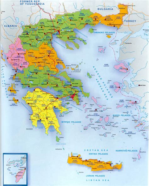 Detailed administrative map of Greece. Greece detailed administrative ...