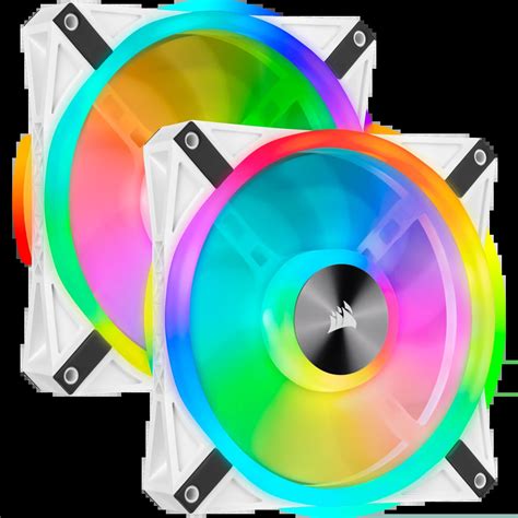 Icue Ql Rgb Mm Pwm White Fan Dual Fan Kit With Lighting Node Core