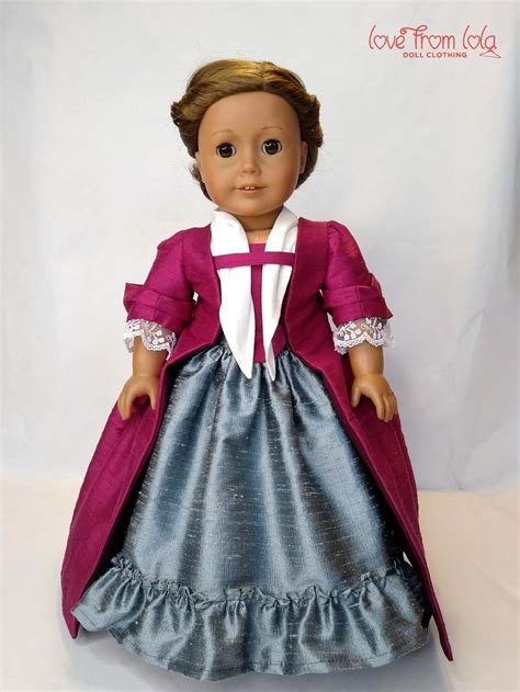 Sacque Back Gown Historical Doll Dress Fits 18 Inch Dolls Etsy Doll