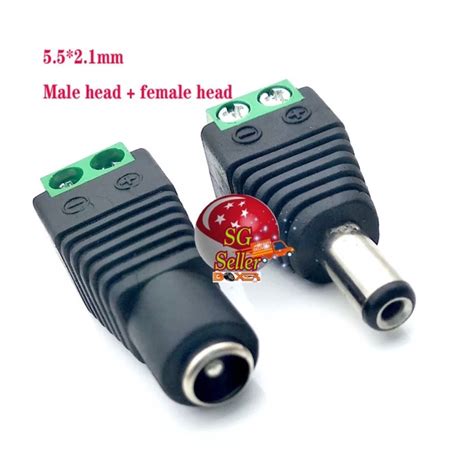 Female Male DC Connector 2 1 5 5mm Power Jack Adapter Plug Cable