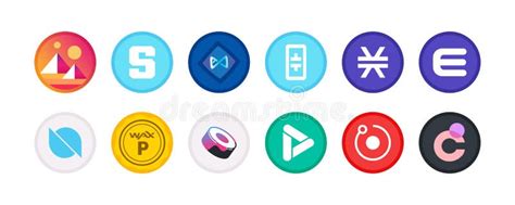 Cryptocurrency Symbol Sign Set Vector Coins Crypto Currency Logos