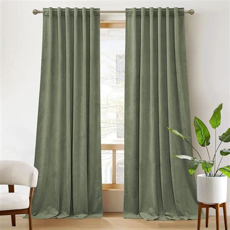 RYB HOME Plush Velvet Curtains Heavy Duty Back Tab Decorative Window