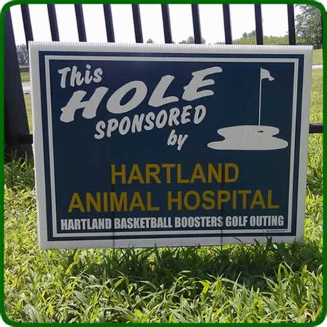 Custom Golf Hole Sponsor Sign Kit Golf Green With Flag