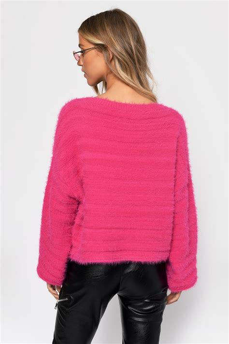 Youre Not Alone Pink Fuzzy Sweater Pink Fuzzy Sweater Sweater Women