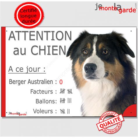 Aussie Tricolore Pancarte Portail Dr Le Attention Au Chien Affiche