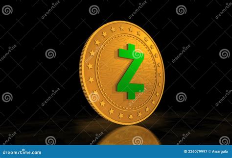 Zcash Zec Cryptocurrency Symbol Golden Coin Illustration Editorial