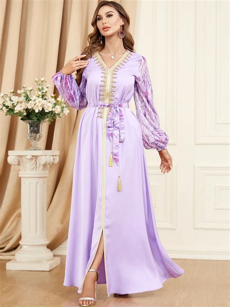 Caftan Marocain Jalabiya De Duba Pour Femmes Robes Musulmanes