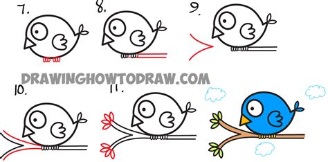 How to Draw Cute Cartoon Bird Illustration from Arrow Shape – Easy ...