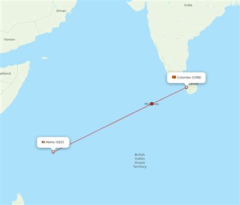 All Flight Routes From Colombo To Mahe Island Cmb To Sez Flight Routes