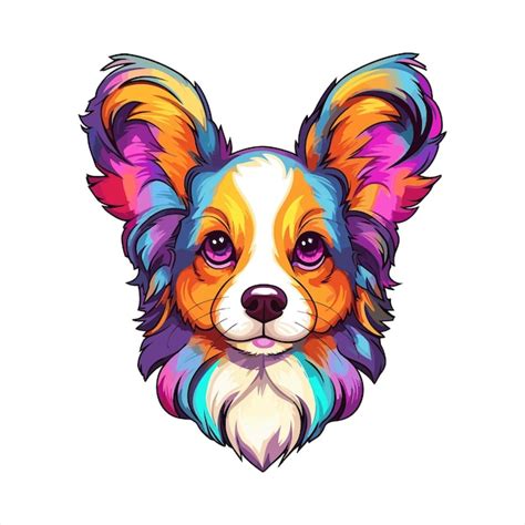 Razas De Perros Papillon Dibujos Animados Coloridos Kawaii Personaje