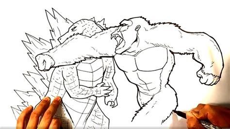 How To Draw Godzilla Vs King Kong Punch King Kong Vs Godzilla King