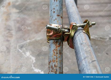 Scaffolding Pipe Clamp And Parts Stock Photo Image Of Hold Iron