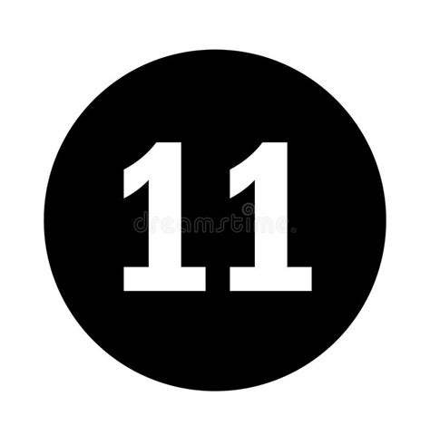 Number 11 Logo With Black Circle Background Stock Vector Illustration