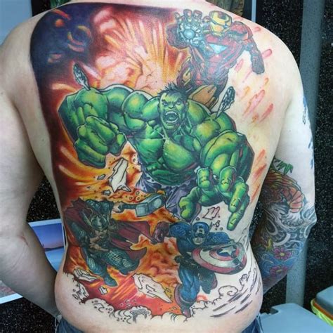 100 Incredible Hulk Tattoos For Men - Gallant Green Design Ideas