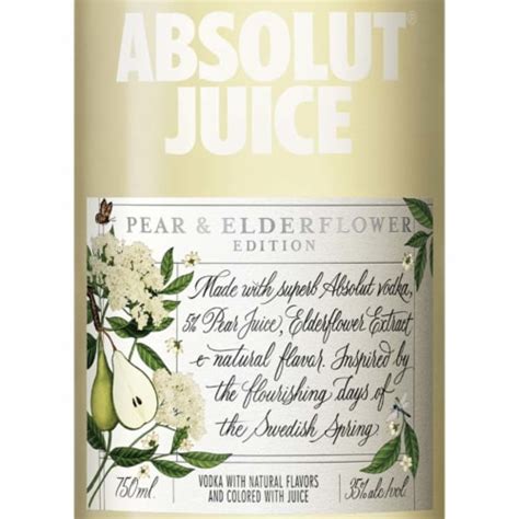 Absolut Juice Pear Elderflower Edition Vodka Ml Kroger