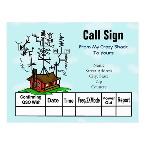 Crazy Antenna Ham Radio Shack QSL Cards | Zazzle