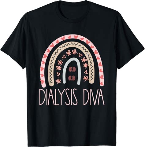 Dialysis Technician Dialysis Diva Bohemian Rainbow Kidney T Shirt