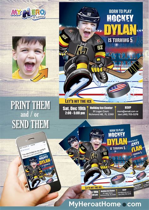 Golden Knights Birthday Invitation Golden Knights Party Invitation