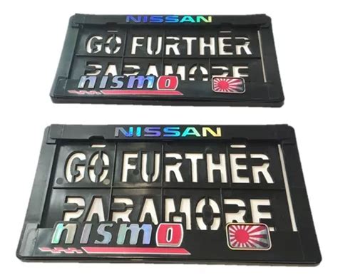 Porta Placa Nissan Nismo Sol Tornasol Par Tipo Marco