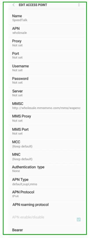 APN Settings For SpeedTalk Apn Access Point Name Mms