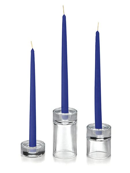 12 Taper Candles And 12 Glass Taper Holders Yummicandles