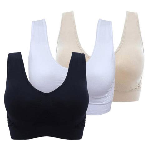 Walmarts 3pcs Plus Size Womens Lounge Racerback Sports Bras Seamless