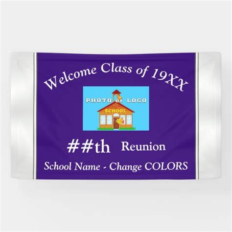 School Photo Personalized Class Reunion Banners | Zazzle.com