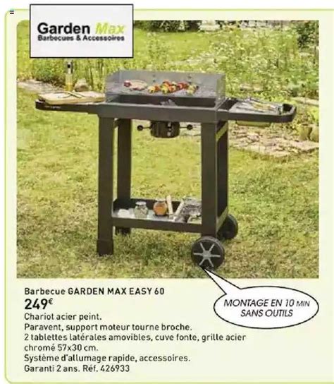 Promo Barbecue Garden Max Easy 60 chez Mr Bricolage - iCatalogue.fr