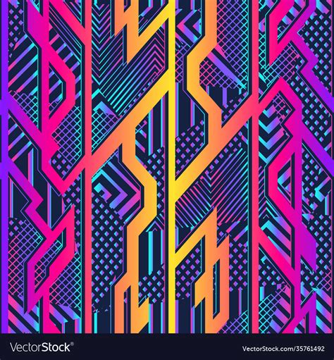 Vibrant Geometric Seamless Pattern Royalty Free Vector Image