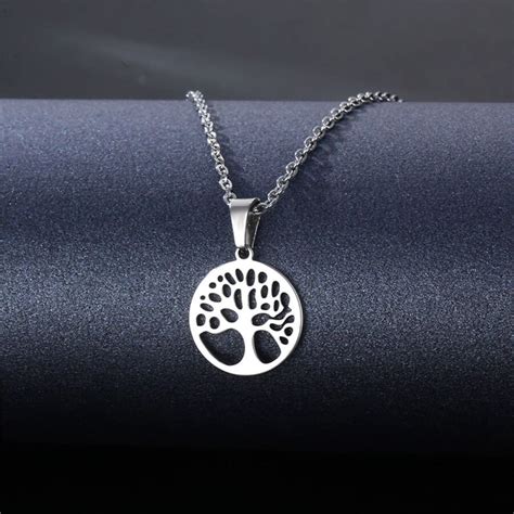 Pendentif Rond Arbre De Vie Acier L Arbre Magique