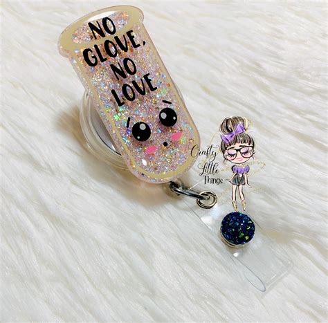 Condom No Glove No Love Id Badge Reel Holder Funny Badge Etsy