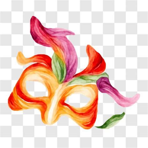 Download Colorful Watercolor Mask For Masquerade Or Individuality Png