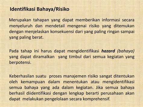 Materi Keselamatan Dan Kesehatan Kerja Indentifikasi Bahaya Pptx