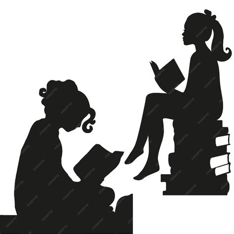 Premium Vector Girl Reading Silhouette