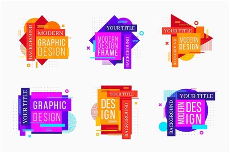 Free Vector Graphic Design Labels In Geometric Style