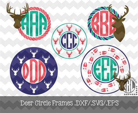 Deer Monogram Frames Dxfsvgeps Files For Use With Your Silhouette