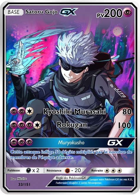 The Card Features An Image Of A Man With White Hair Wearing Black And Blue