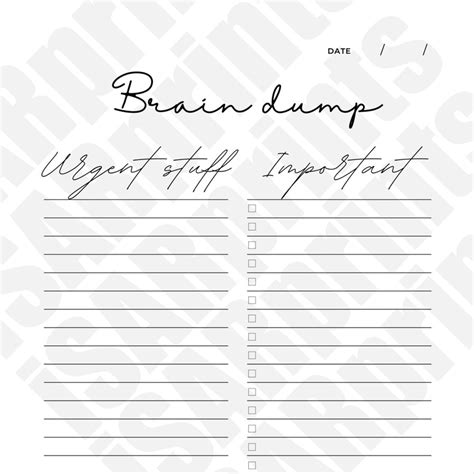 Brain Dump Planner Adhd Planner Printable Adhd Journal Etsy