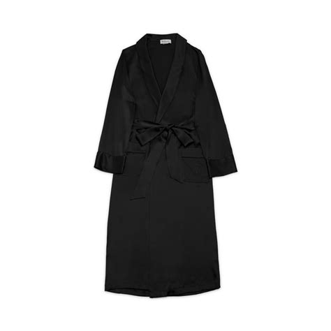 Mulberry Silk Dressing Gown Black Editorialist