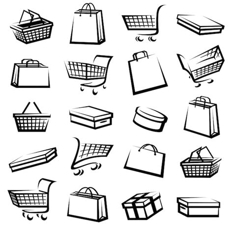 Premium Vector | Shopping bag elements set. isolated shopping bag. vector