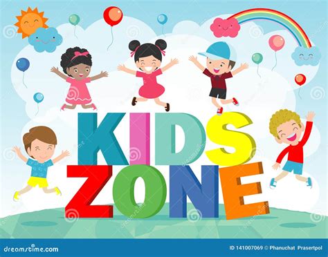 Kids Zone Banner Design Children Playground Area Poster Kids Zone