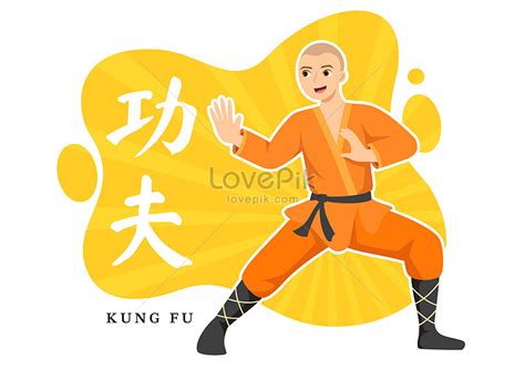 Ilustración De Deporte Chino De Kung Fu PSD ilustraciones imagenes