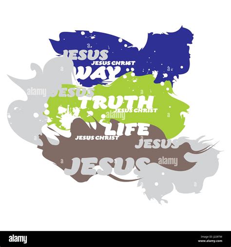 Christian Print Jesus Way Truth Life Stock Vector Image And Art Alamy