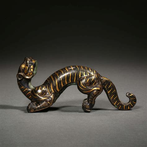 Han Dynasty Bronze Inlaid Gold Tiger 0010 On Jun 08 2022 Ju Long