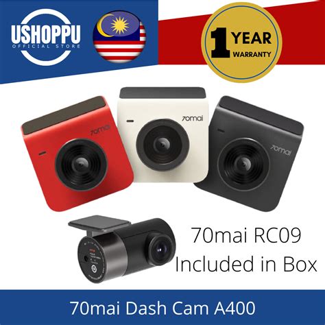 Ready Stock 70mai A400 Car Recorder Dash Cam QHD 1440P Rear Cam Night