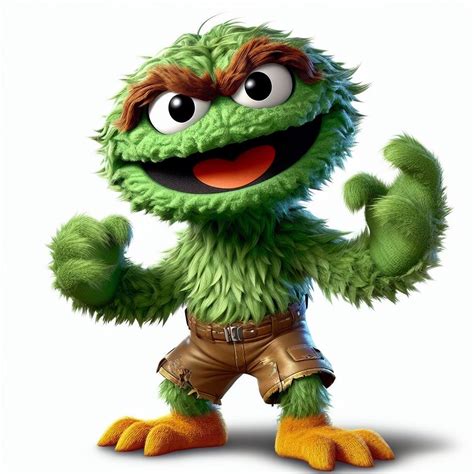 Oscar The Grouch Face Sticker Clip Art Library